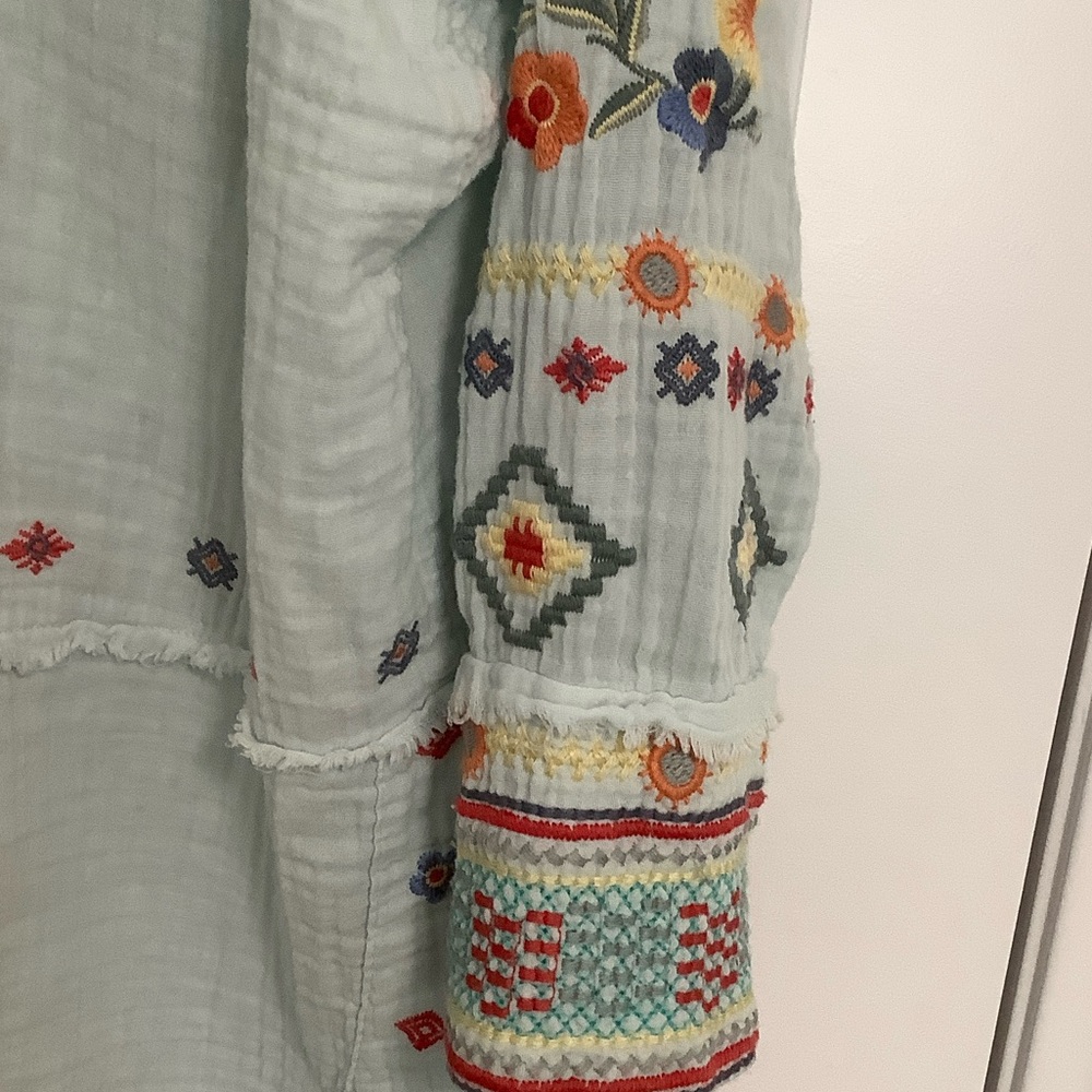 Johnny Was Multicolor Embroidered Shirt size L - Picture 6 of 9